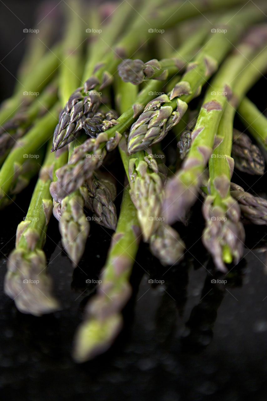 Fresh bundle of green asparagus before lunch.