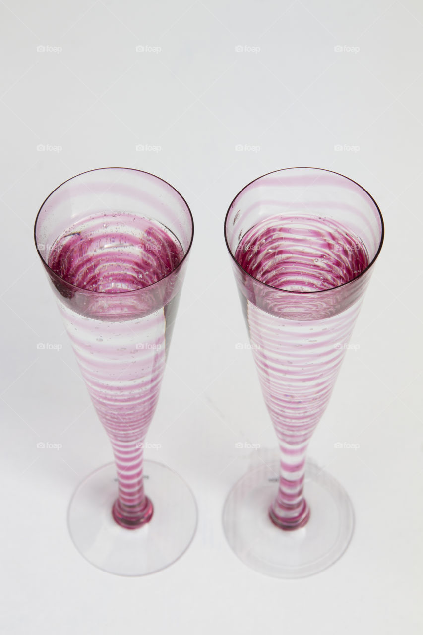 Filled pink champagne glasses  - fyllda rosa champagneglas 