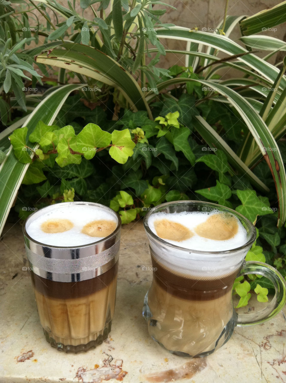 garden coffee morning latte by michalbar