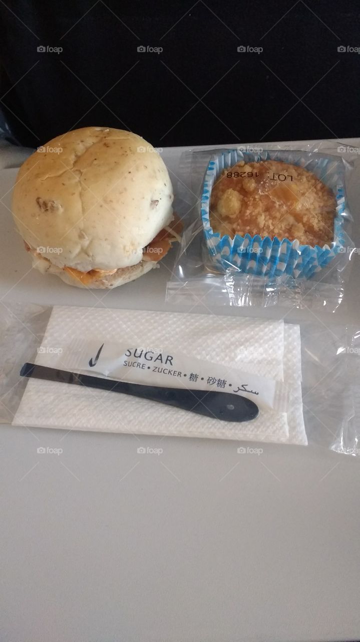 lunch time on a British airways plane