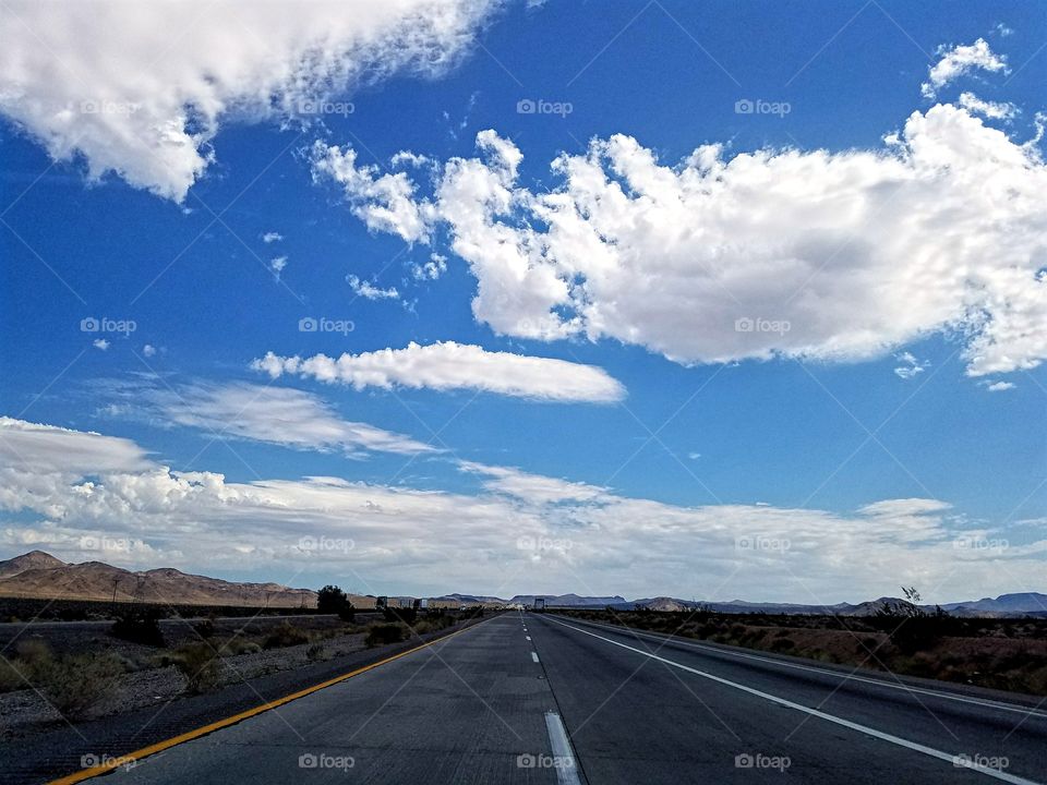 Empty stretch of desert highway!