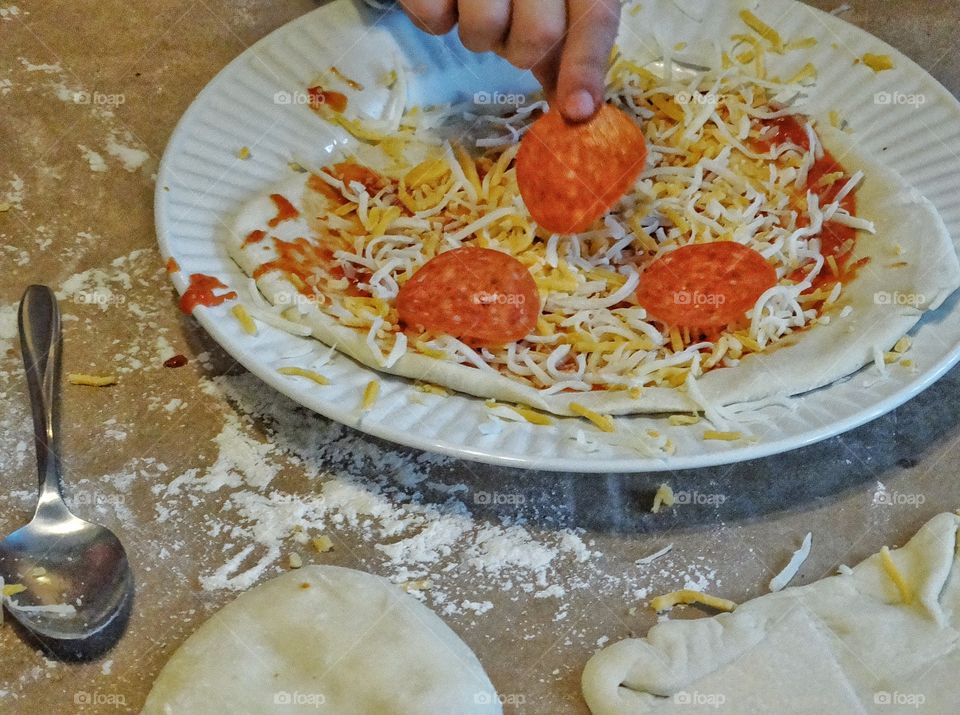 Making Pizza. Creating A Pizza At Home
