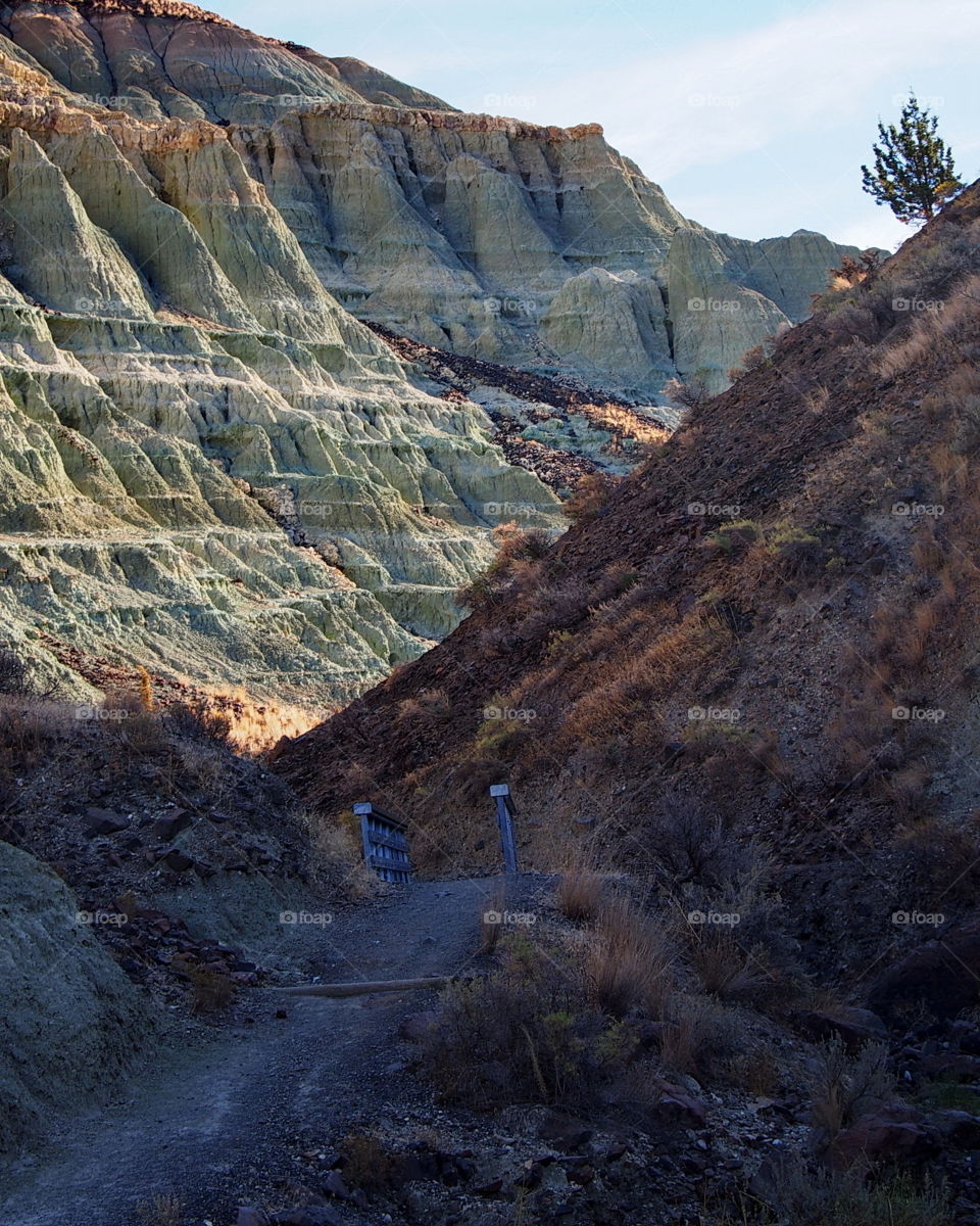 Fall colors enhance the natural unique colors of John Day Fossil Beds in Oregon. 