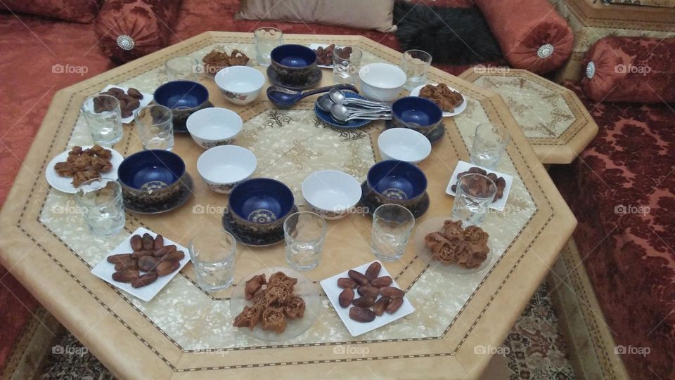 Moroccan table food.