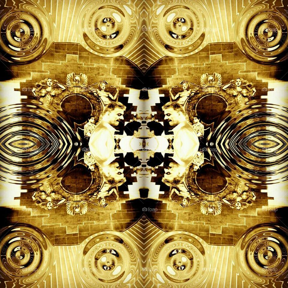 Candid shot of Penn Station in New York City distorted by filters.