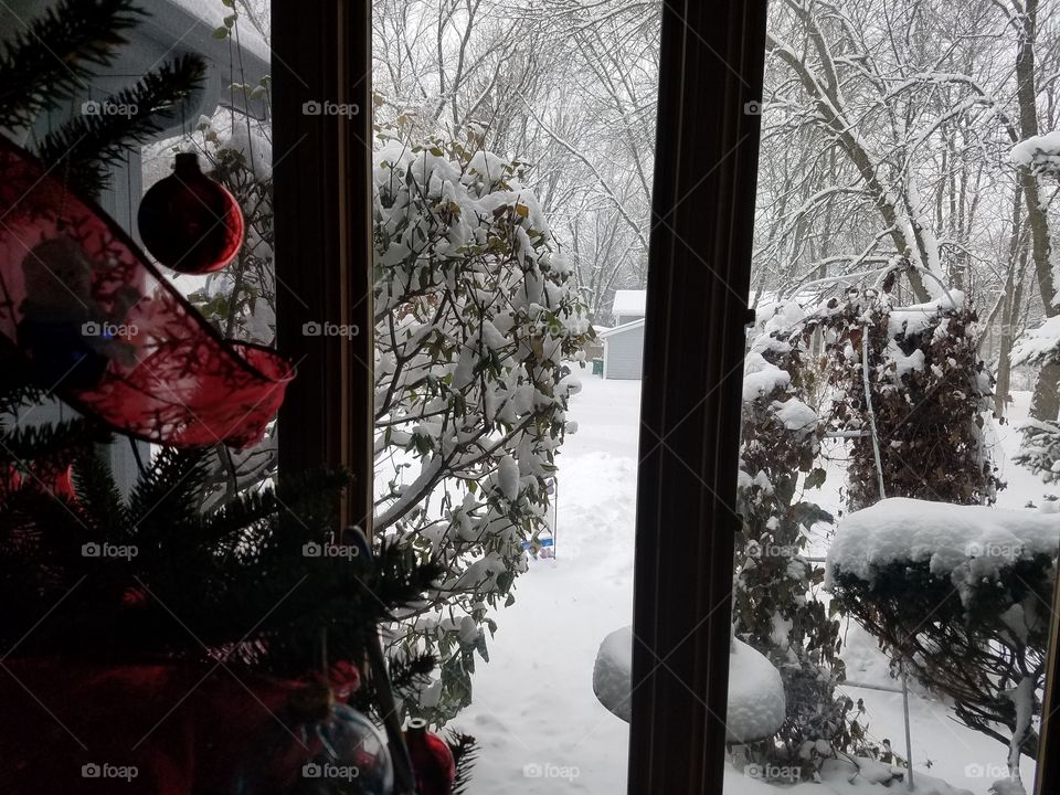 Snow through Window