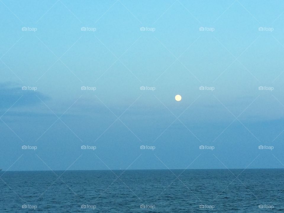 Moon over the ocean 