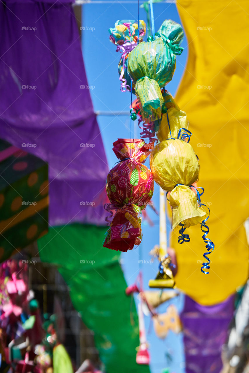 Ready for Fiestas de Gracia. Streets Decoration