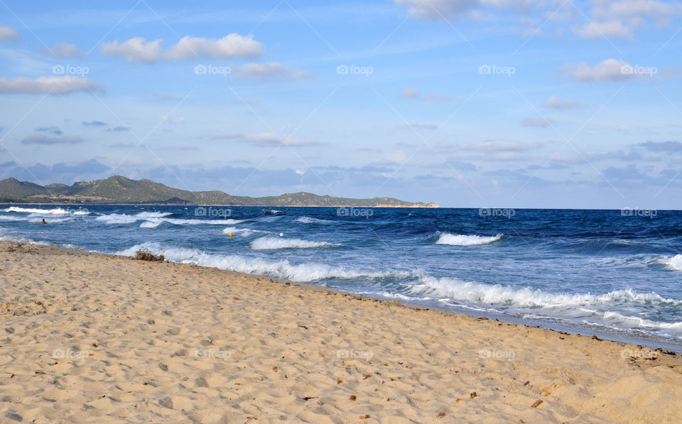 Sardinia stormy beach 