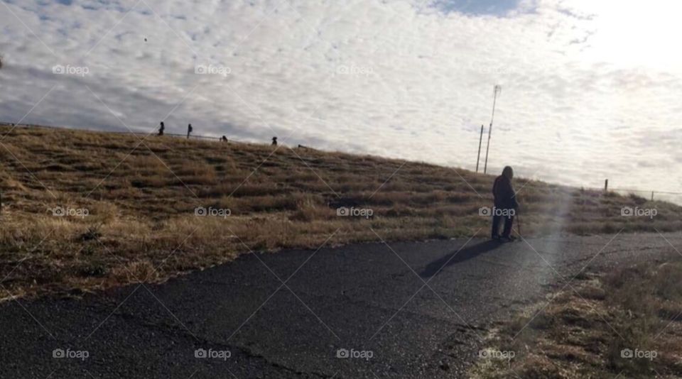 He's taking a stroll