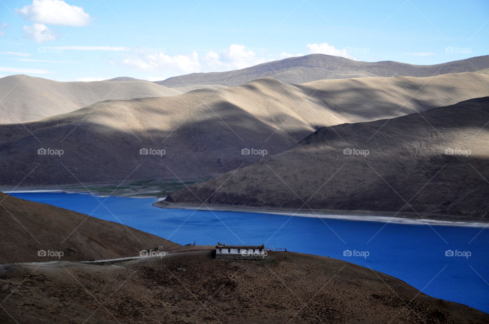 lake in Himalayas in Tibet