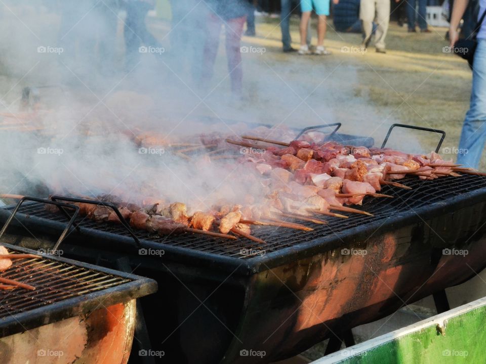 Kebabs on barbecue