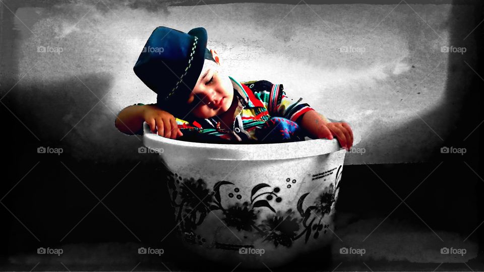 baby in tub. 