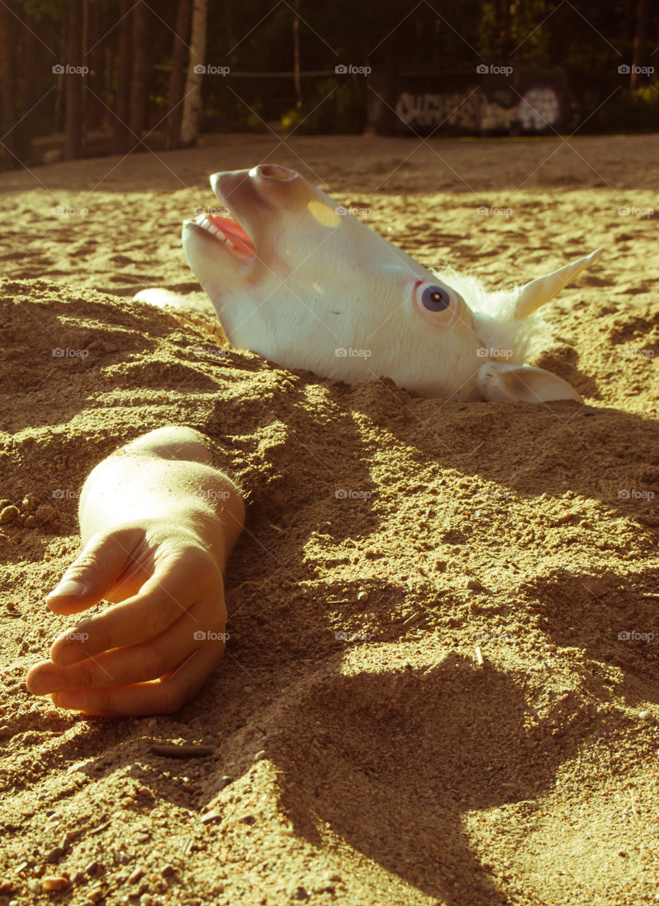 Relaxing in the sand