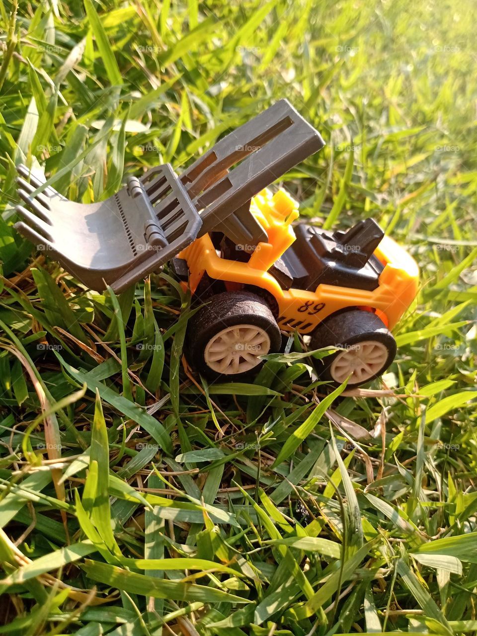 Tão pequeno que quase se perde na grama mas na imaginação é tão potente que não se traduz a alegria de brincar.