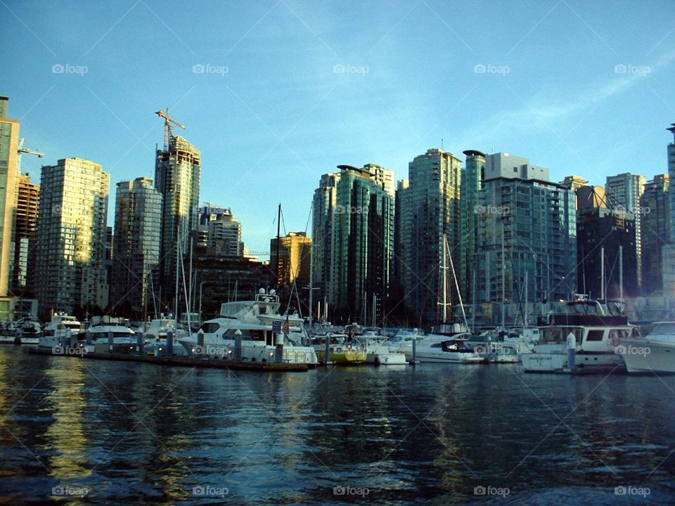 Vancouver British Columbia_141. Vancouver Harbor with high rises in background