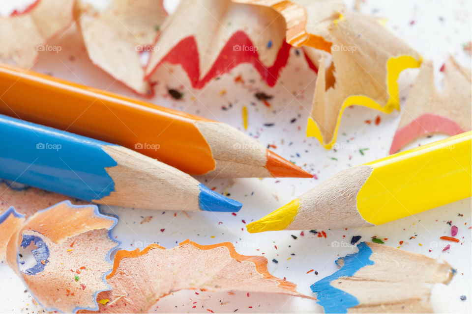 Close-up of colored pencils