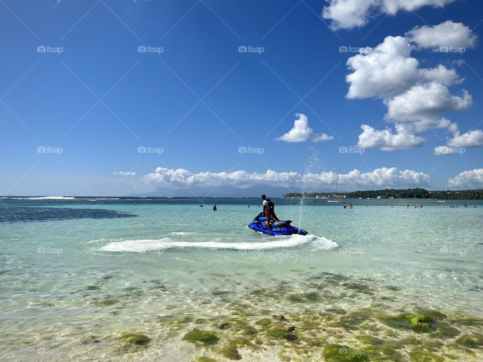 Jet ski in the Caribbean Sea 