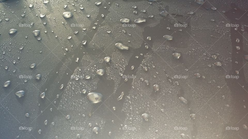 water droplets on the car