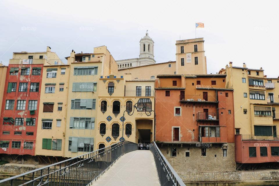 Bridge over the river in an old city