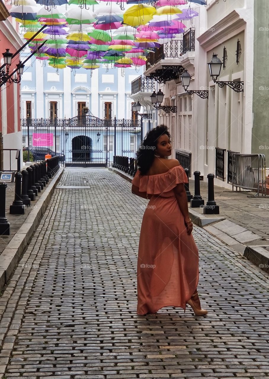 Beautiful young female on Fortaleza St Old San Juan