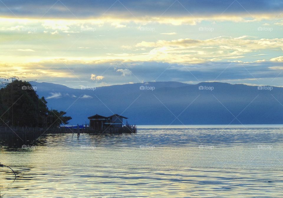 Sunset on matano lake