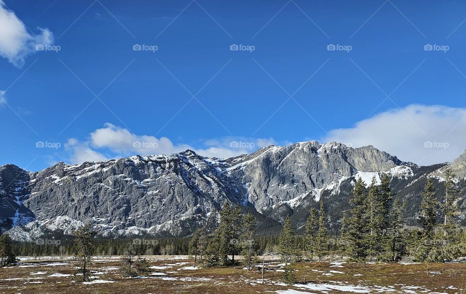 Mountains thawing in the springtime