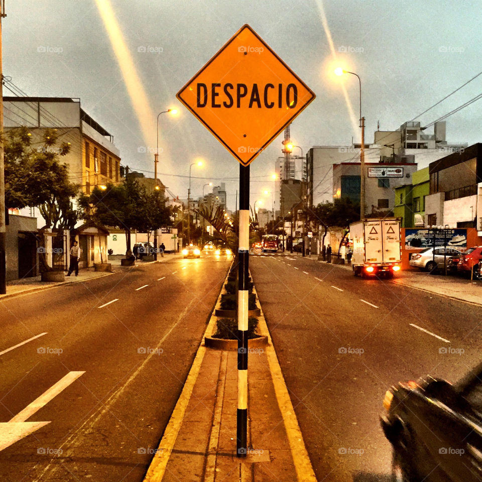 Street sign in Lima Peru
