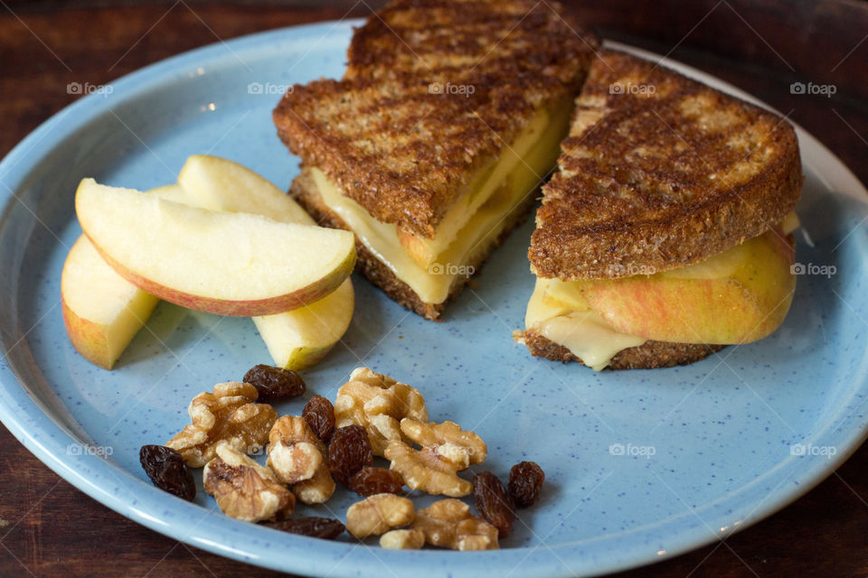 Grilled cheese and apple