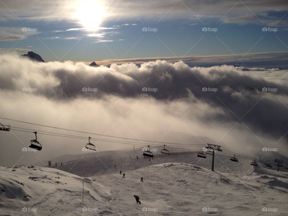 snow winter mountains skiing by ips