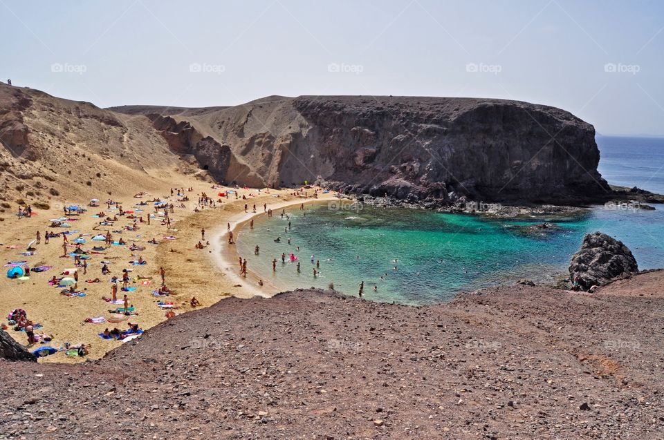 beautiful papagayo beach on lanzarote canary island in Spain