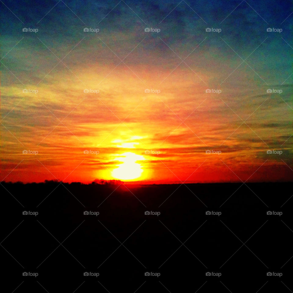 Colorful Texas sunset