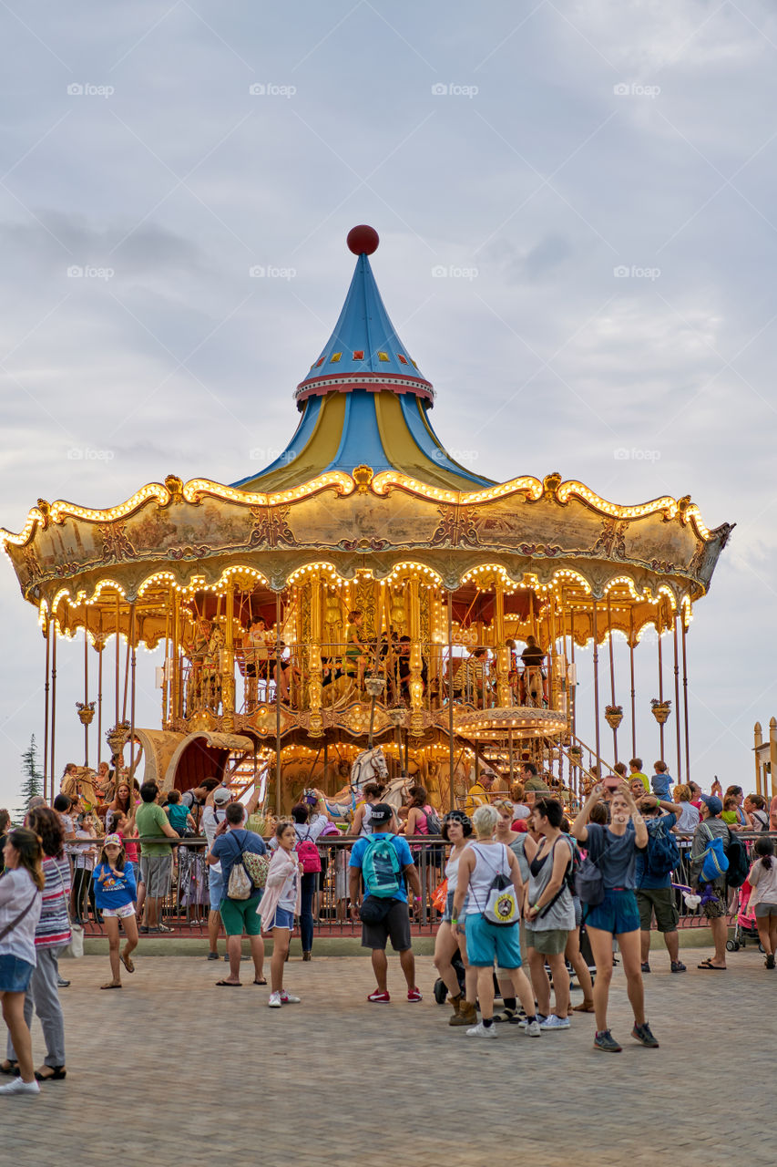 Summer Evening at the Amusement Park