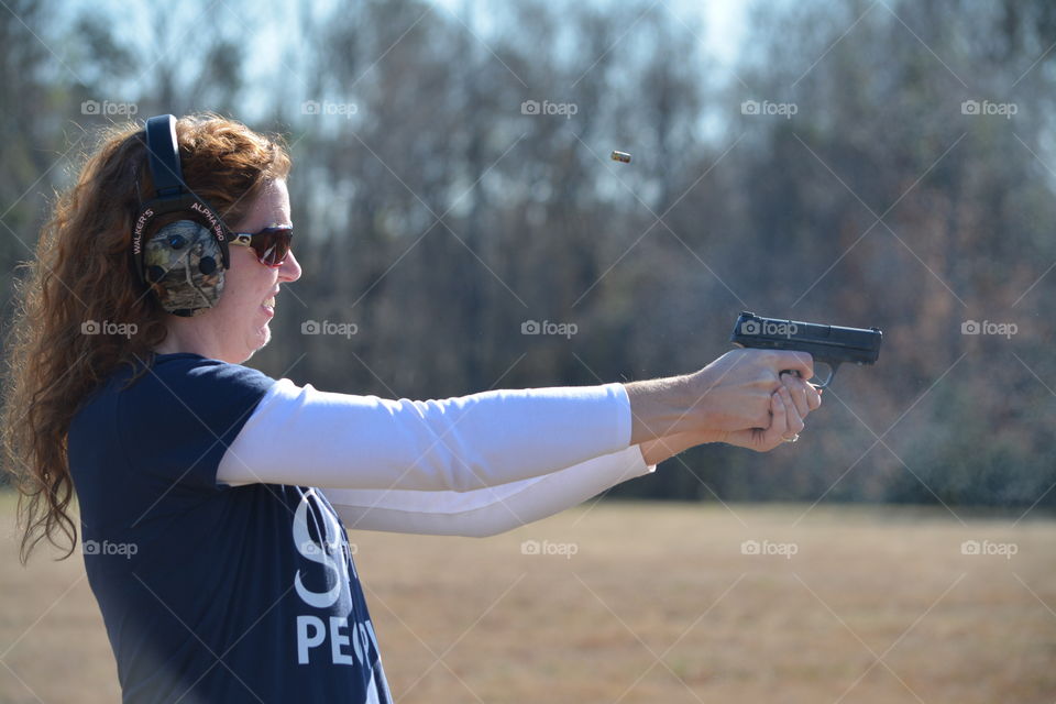 Target Practice with Gun on Farm in South Carolina