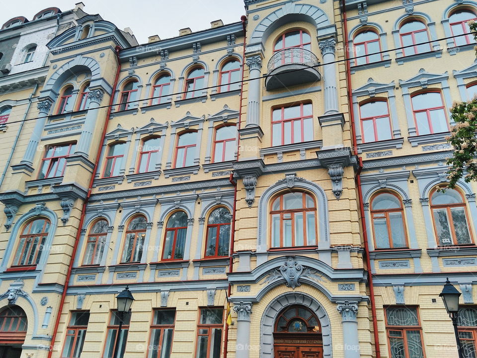 Old architecture and buildings of the city of Kiev, Ukraine