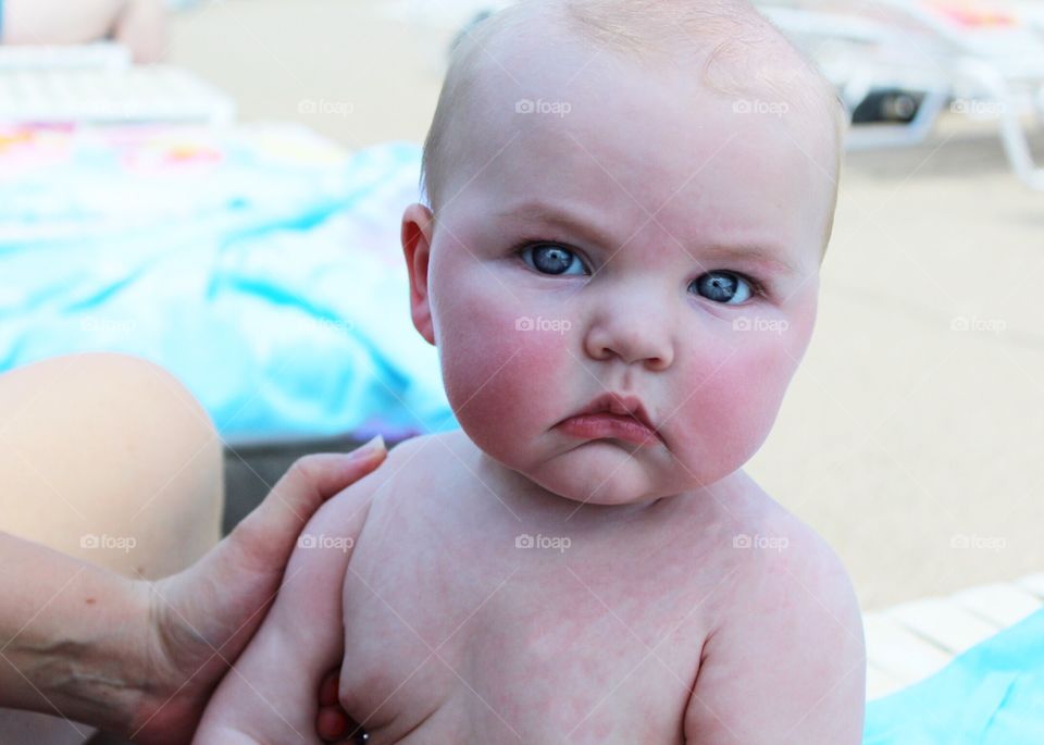 Grouchy by the pool