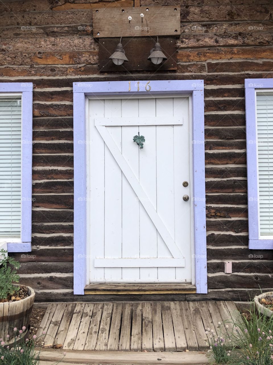 Lavender windows and doors.