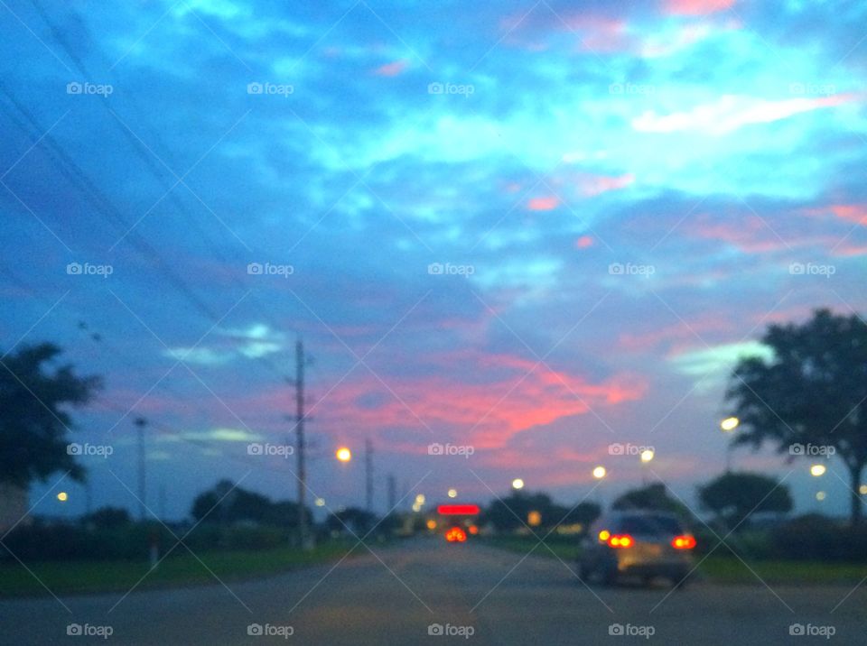 Pink sky. Pink sky over texas