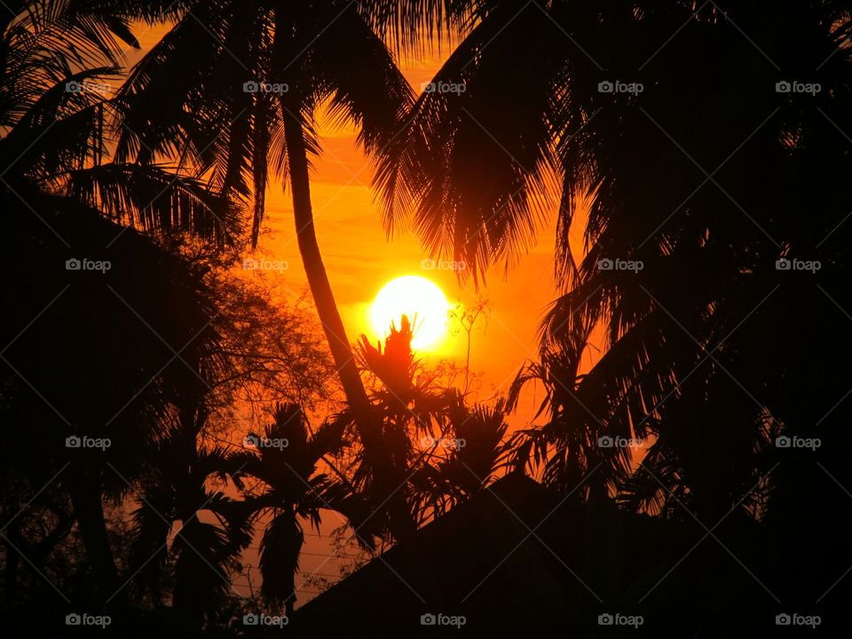 Sun set of the west sky