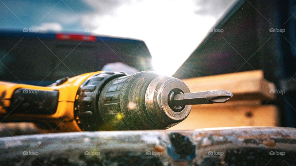 Drill macro and lens flare.