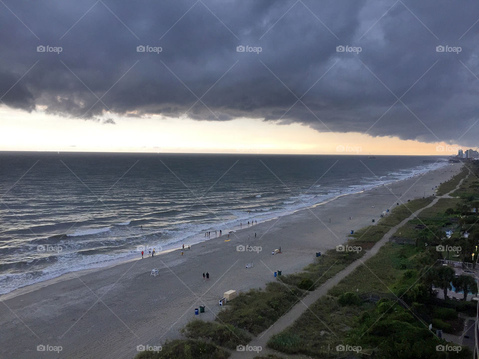 Shelf cloud over the Atlantic Ocean in Myrtle Beach South Carolina. 