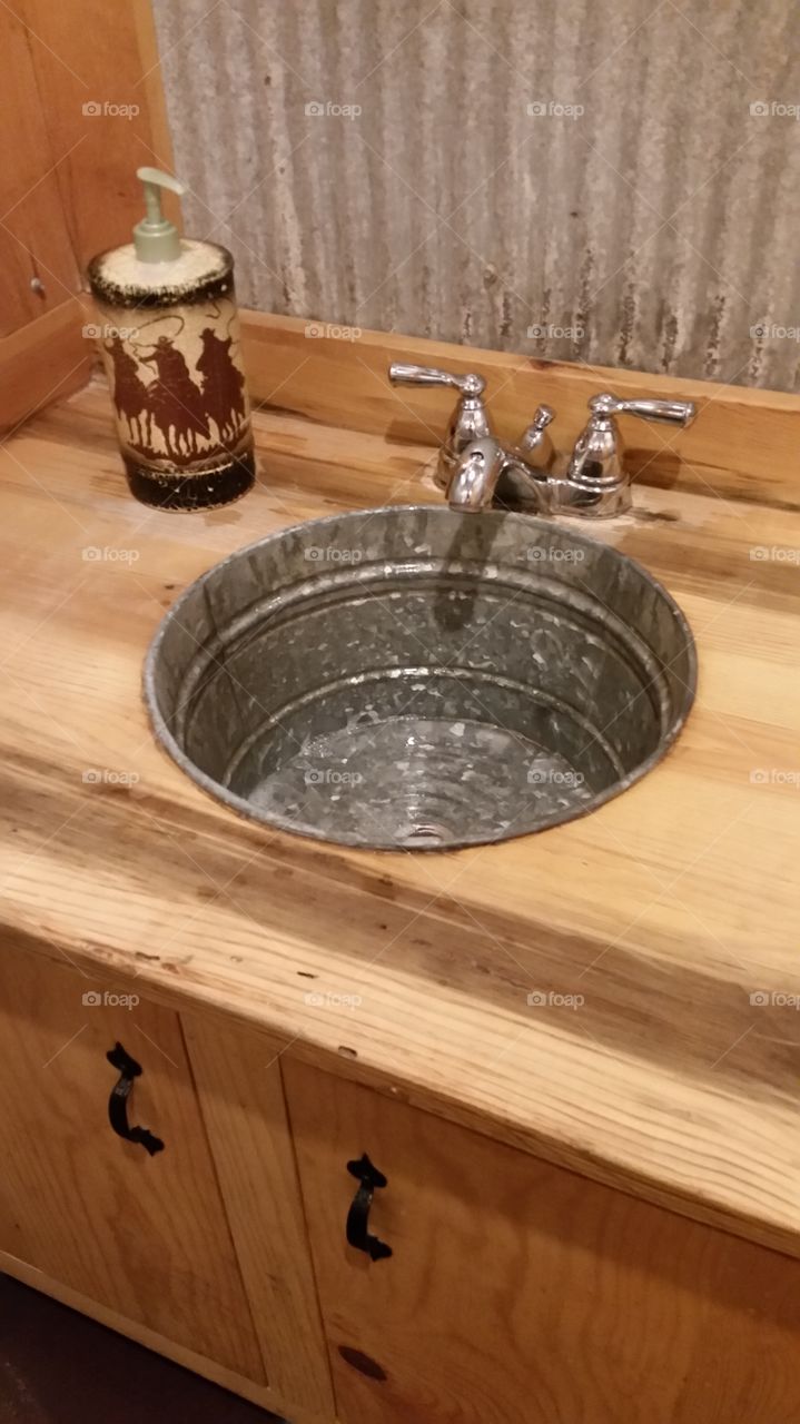rustic sink