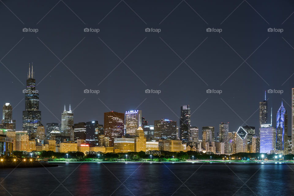 Chicago Skyline through the point of view of the Planetarium! 