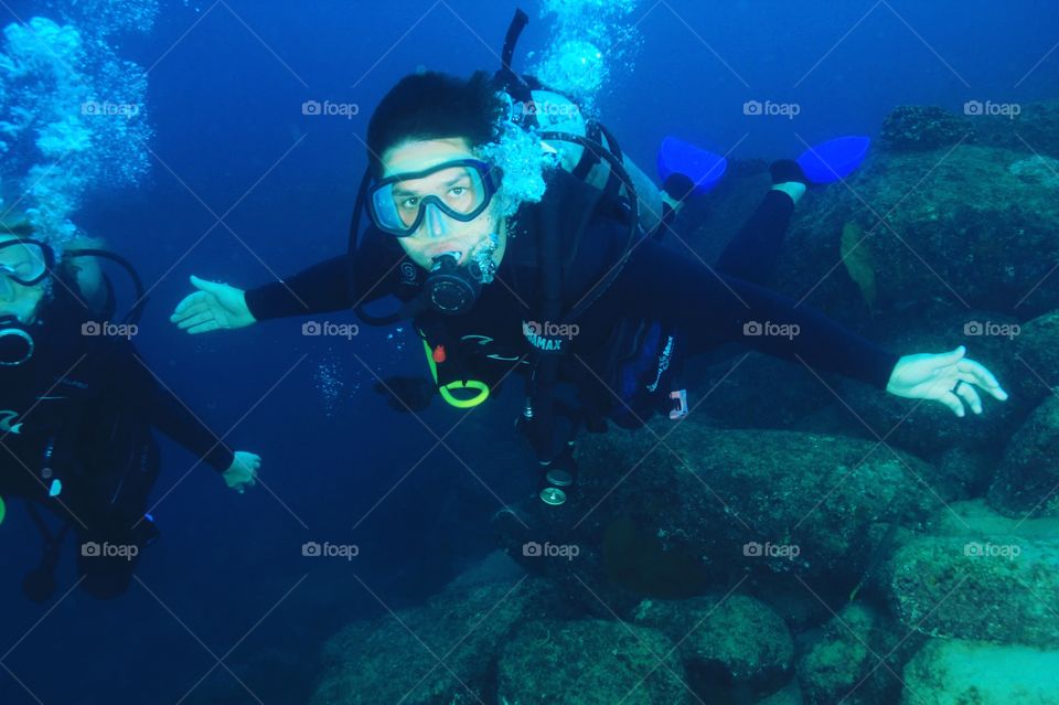 Having fun snorkeling 