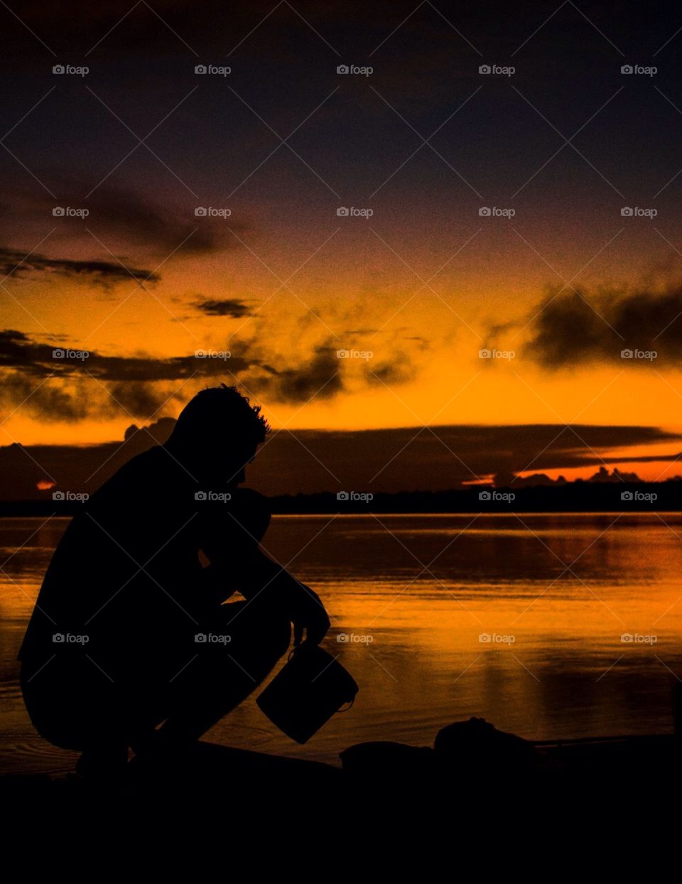Sunset, Silhouette, Dawn, Backlit, Beach