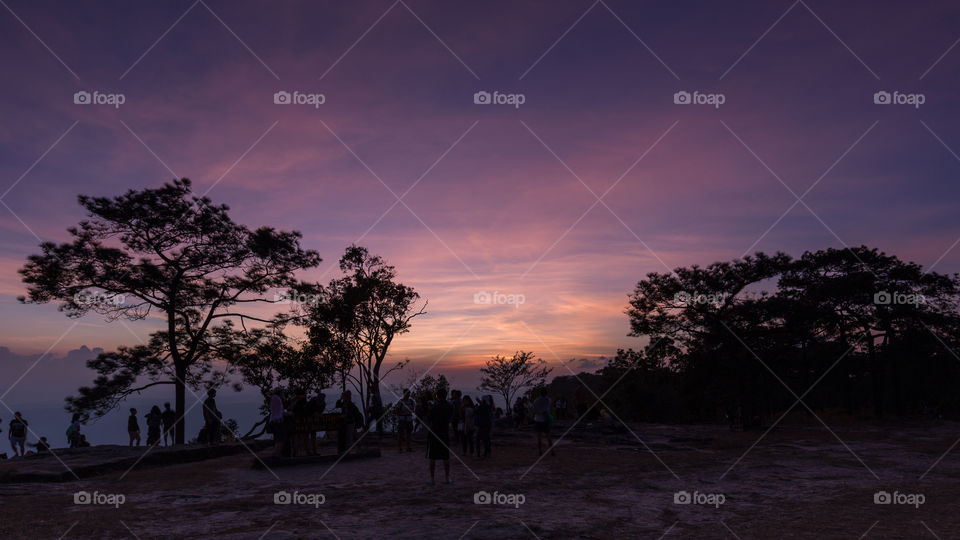 Sunset at the cliff