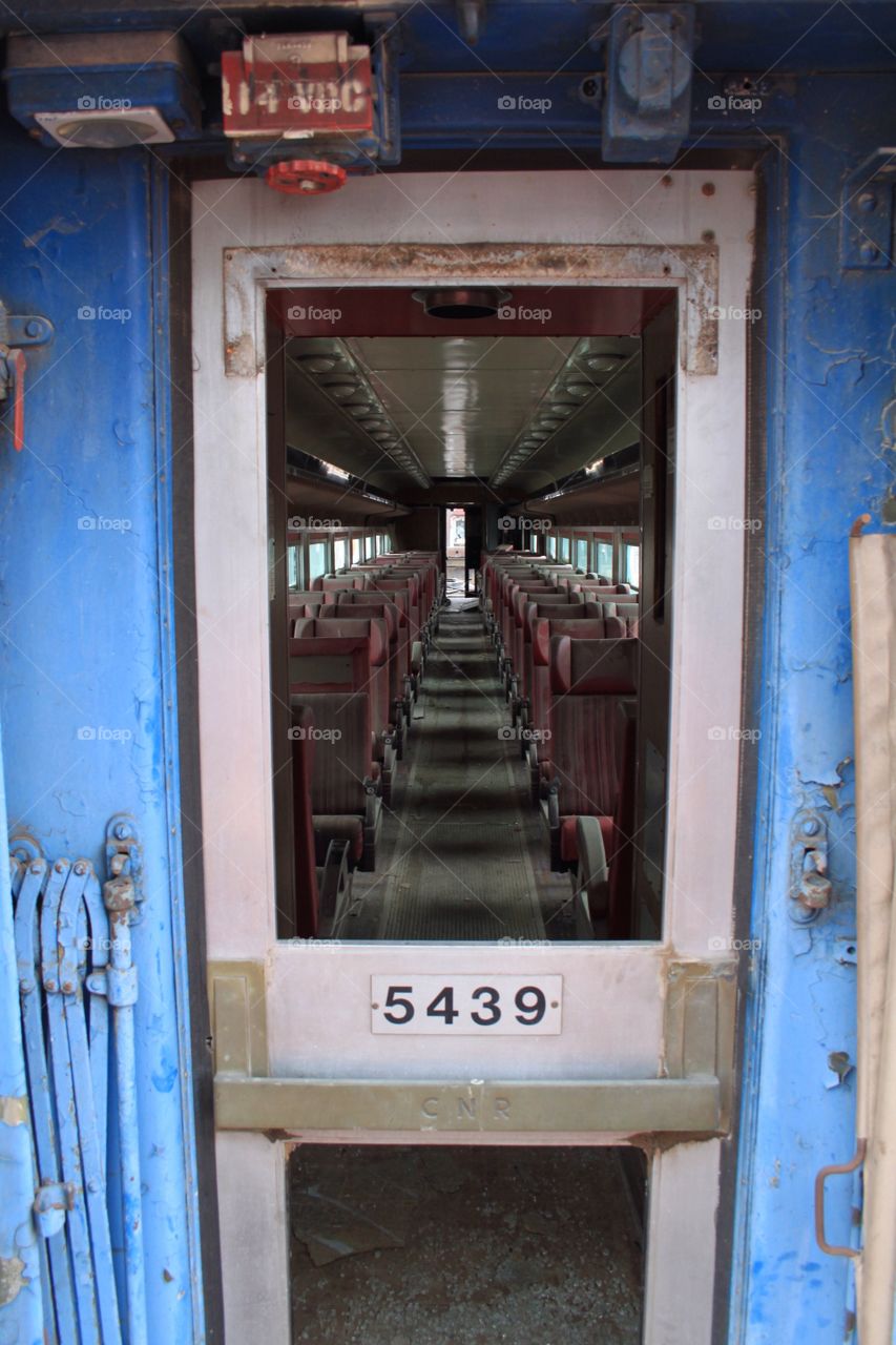Inside an abandoned railway car