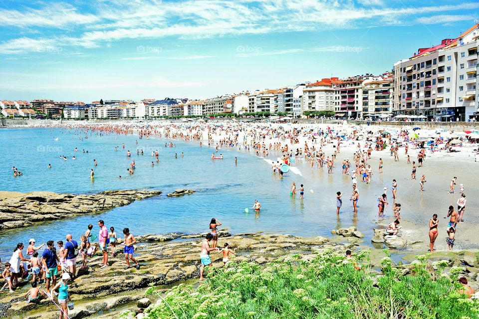 Silgar beach, Sanxenxo, Galicia, Spain.