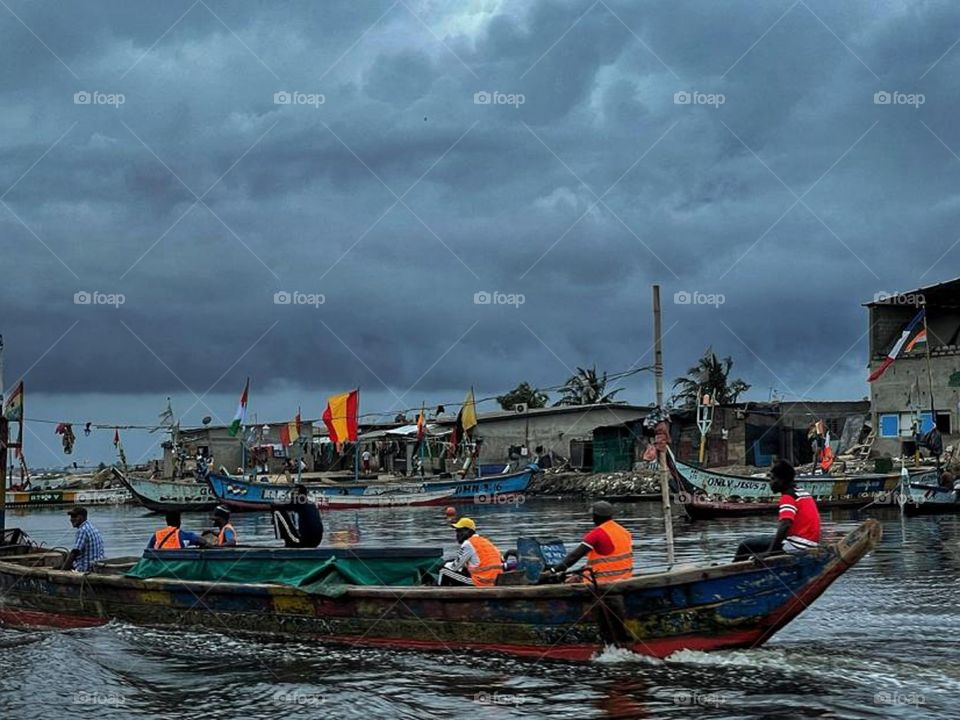 Boat ride in Abidjan.