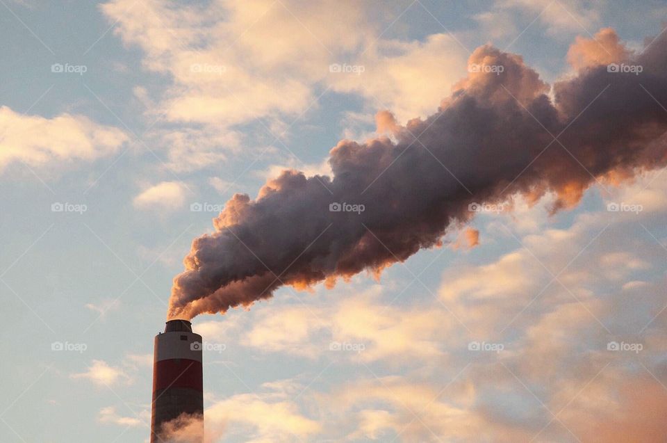 Smoke, Pollution, No Person, Sky, Sunset